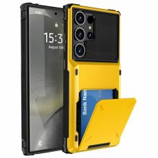 OEM - Mobilskal f&ouml;r Samsung Galaxy S26 Ultra PC + TPU med kortfack - Gul