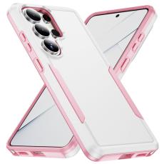 OEM - Mobilskal f&ouml;r Samsung Galaxy S26 Ultra PC + TPU Milit&auml;rklass - Vit + Rosa