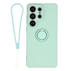 OEM - Mobilskal f&ouml;r Samsung Galaxy S26 Ultra Silikon med Ring Kickstand - Mintgr&ouml;n