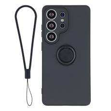 OEM - Mobilskal f&ouml;r Samsung Galaxy S26 Ultra Silikon med Ring Kickstand - Svart