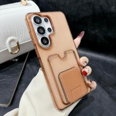 OEM - Mobilskal f&ouml;r Samsung Galaxy S26 Ultra St&ouml;tbest&auml;ndig TPU + Kortfack - Brun