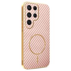 OEM - Mobilskal f&ouml;r Samsung Galaxy S26 Ultra TPU Kolfiber - Rosa