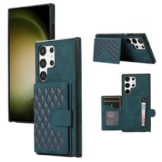 OEM - Mobilskal f&ouml;r Samsung Galaxy S26 Ultra TPU + Konstl&auml;der Kickstand - Gr&ouml;n