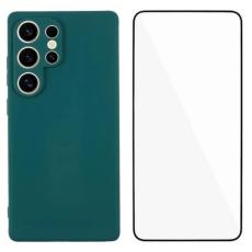 WANLONFENG - WANLONFENG Mobilskal f&ouml;r Samsung Galaxy S26 Ultra TPU med h&auml;rdat glas - Arm&eacute;gr&ouml;n