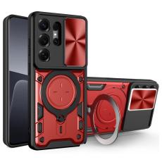 OEM - Mobilskal f&ouml;r Samsung Galaxy S26 Ultra TPU + PC med Kickstand - R&ouml;d