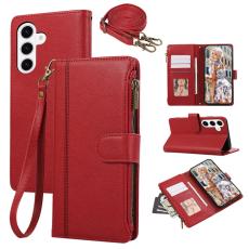OEM - Mobilfodral f&ouml;r Samsung Galaxy S26 Konstl&auml;der Flera kortfack - R&ouml;d