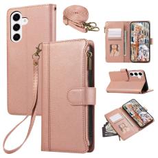 OEM - Mobilfodral f&ouml;r Samsung Galaxy S26 Konstl&auml;der Flera kortfack - Ros&eacute;guld