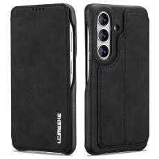 LC.imeeke - LC.IMEEKE Mobilfodral f&ouml;r Samsung Galaxy S26 Konstl&auml;der Kortfack - Svart