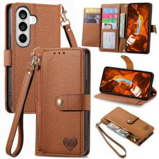 OEM - Pl&aring;nboksfodral f&ouml;r Samsung Galaxy S26 Konstl&auml;der RFID - Brun