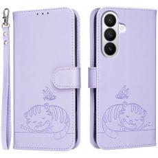 OEM - Pl&aring;nboksfodral f&ouml;r Samsung Galaxy S26 Konstl&auml;der RFID - Ljuslila