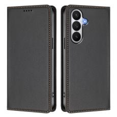 OEM - Pl&aring;nboksfodral f&ouml;r Samsung Galaxy S26 Konstl&auml;der RFID - Svart