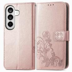 OEM - Pl&aring;nboksfodral f&ouml;r Samsung Galaxy S26 Konstl&auml;der - Ros&eacute;guld