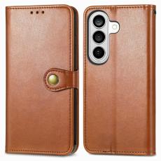 OEM - Pl&aring;nboksfodral f&ouml;r Samsung Galaxy S26 Konstl&auml;der Stativ - Brun