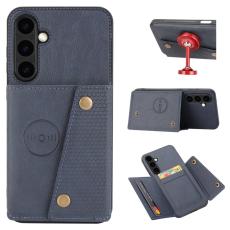 OEM - Mobilfodral f&ouml;r Samsung Galaxy S26 Konstl&auml;der + TPU med kortfack - Bl&aring;