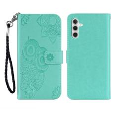 OEM - Pl&aring;nboksfodral f&ouml;r Samsung Galaxy S26 Konstl&auml;der med rem - Cyan