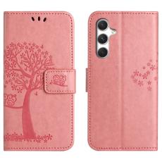 OEM - Pl&aring;nboksfodral f&ouml;r Samsung Galaxy S26 Konstl&auml;der med rem - Rosa