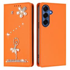 OEM - Pl&aring;nboksfodral f&ouml;r Samsung Galaxy S26 Plus Konstl&auml;der RFID - Orange