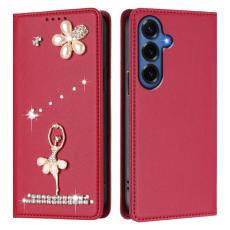 OEM - Pl&aring;nboksfodral f&ouml;r Samsung Galaxy S26 Plus Konstl&auml;der RFID - Vinr&ouml;d