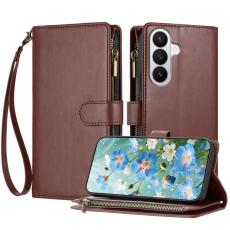 OEM - Pl&aring;nboksfodral f&ouml;r Samsung Galaxy S26 Plus Konstl&auml;der Stativ - Brun
