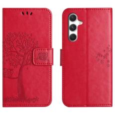 OEM - Pl&aring;nboksfodral f&ouml;r Samsung Galaxy S26 Plus Konstl&auml;der med rem - R&ouml;d