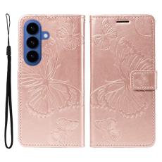 OEM - Pl&aring;nboksfodral f&ouml;r Samsung Galaxy S26 Plus Konstl&auml;der St&auml;ll - Ros&eacute;guld