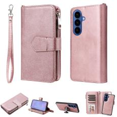 OEM - Pl&aring;nboksfodral f&ouml;r Samsung Galaxy S26 Plus Magnetiskt &Auml;kta l&auml;der - Ros&eacute;guld