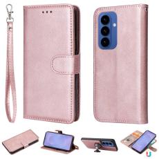 OEM - Pl&aring;nboksfodral f&ouml;r Samsung Galaxy S26 Plus Magnetiskt &Auml;kta l&auml;der - Ros&eacute;guld