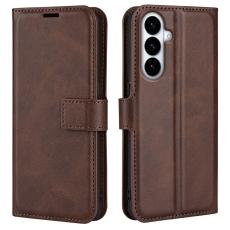 OEM - Mobilfodral f&ouml;r Samsung Galaxy S26 Plus St&auml;llfunktion Konstl&auml;der - Brun