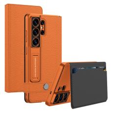 GKK - GKK Mobilfodral f&ouml;r Samsung Galaxy S26 Ultra Konstl&auml;der Kickstand - Orange