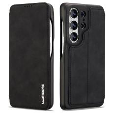 LC.imeeke - LC.IMEEKE Mobilfodral f&ouml;r Samsung Galaxy S26 Ultra Konstl&auml;der Kortfack - Svart