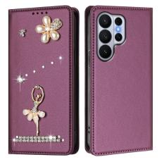 OEM - Pl&aring;nboksfodral f&ouml;r Samsung Galaxy S26 Ultra &Auml;kta l&auml;der RFID - Lila