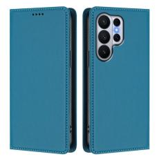 OEM - Pl&aring;nboksfodral f&ouml;r Samsung Galaxy S26 Ultra &Auml;kta l&auml;der RFID - Sj&ouml;bl&aring;