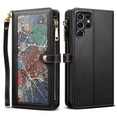 ESEBLE - ESEBLE Mobilfodral f&ouml;r Samsung Galaxy S26 Ultra &Auml;kta l&auml;der RFID - Svart