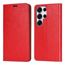 OEM - Pl&aring;nboksfodral f&ouml;r Samsung Galaxy S26 Ultra &Auml;kta l&auml;der - R&ouml;d