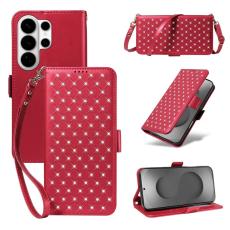 OEM - Pl&aring;nboksfodral f&ouml;r Samsung Galaxy S26 Ultra &Auml;kta l&auml;der - R&ouml;d