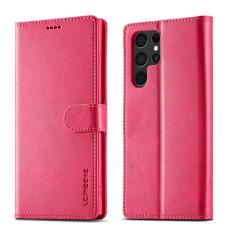 LC.imeeke - LC.IMEEKE Pl&aring;nboksfodral f&ouml;r Samsung Galaxy S26 Ultra &Auml;kta l&auml;der - Rosa
