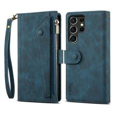 ESEBLE - ESEBLE Pl&aring;nboksfodral f&ouml;r Samsung Galaxy S26 Ultra &Auml;kta l&auml;der St&auml;ll - Bl&aring;