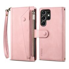 ESEBLE - ESEBLE Pl&aring;nboksfodral f&ouml;r Samsung Galaxy S26 Ultra &Auml;kta l&auml;der St&auml;ll - Ros&eacute;guld