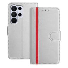 OEM - Pl&aring;nboksfodral f&ouml;r Samsung Galaxy S26 Ultra &Auml;kta l&auml;der St&auml;ll - Silver