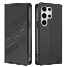 OEM - Pl&aring;nboksfodral f&ouml;r Samsung Galaxy S26 Ultra &Auml;kta l&auml;der St&auml;ll - Svart