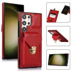 OEM - Mobilfodral f&ouml;r Samsung Galaxy S26 Ultra Kickstand Kortfack - R&ouml;d