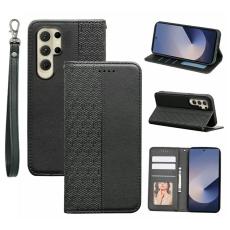 OEM - Pl&aring;nboksfodral f&ouml;r Samsung Galaxy S26 Ultra Konstl&auml;der - Svart