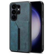 DENIOR - DENIOR Mobilfodral f&ouml;r Samsung Galaxy S26 Ultra Kortfack Konstl&auml;der + TPU - Bl&aring;