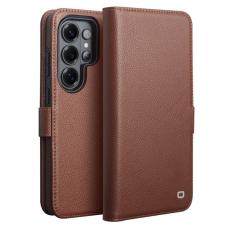 OEM - Pl&aring;nboksfodral f&ouml;r Samsung Galaxy S26 Ultra Magnetiskt &Auml;kta l&auml;der - Brun