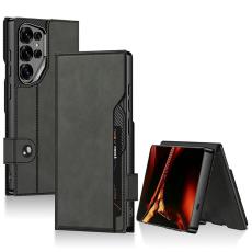 GKK - GKK Mobilfodral f&ouml;r Samsung Galaxy S26 Ultra Magnetiskt Konstl&auml;der - Svart