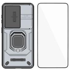 WANLONFENG - WANLONFENG Mobilskal f&ouml;r Samsung Galaxy S26 PC + TPU Kickstand - Gr&aring;