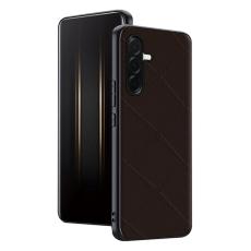 OEM - Mobilskal f&ouml;r Samsung Galaxy S26 TPU + Konstl&auml;der - Brun