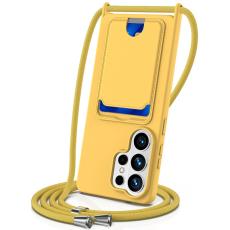 OEM - Mobilskal f&ouml;r Samsung Galaxy S26 Ultra Flytande silikon med kortfack - Gul