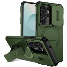 OEM - Mobilskal f&ouml;r Samsung Galaxy S26 Ultra Magnetiskt Kickstand PC + TPU - Gr&ouml;n