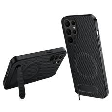 WANLONFENG - WANLONFENG Mobilskal f&ouml;r Samsung Galaxy S26 Ultra Magnetiskt Kickstand - Svart